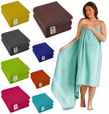 Pack of 2 Extra Large Super Jumbo Bath Sheets 100% Egyptian Cotton Super Soft Luxury Towel (100 x 200 cm) Towelsworld